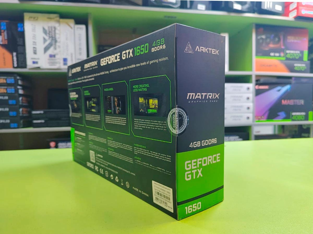 TARJETA DE VIDEO ARKTEK GTX 1650 4GB GDDR6 NVIDIA MATRIX 128 BITS