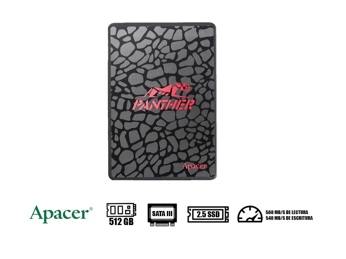 DISCO SOLIDO SSD SATA 2.5 SOLIDO 512GB APACER PANTHER AS350