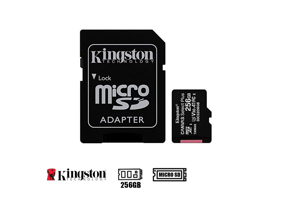 MEMORIA MICRO-SD 256GB KINGSTON CANVAS SELECT PLUS, CON ADAPTADOR SD –  SDCS2/256GB (1801127) – SAHUA Perú