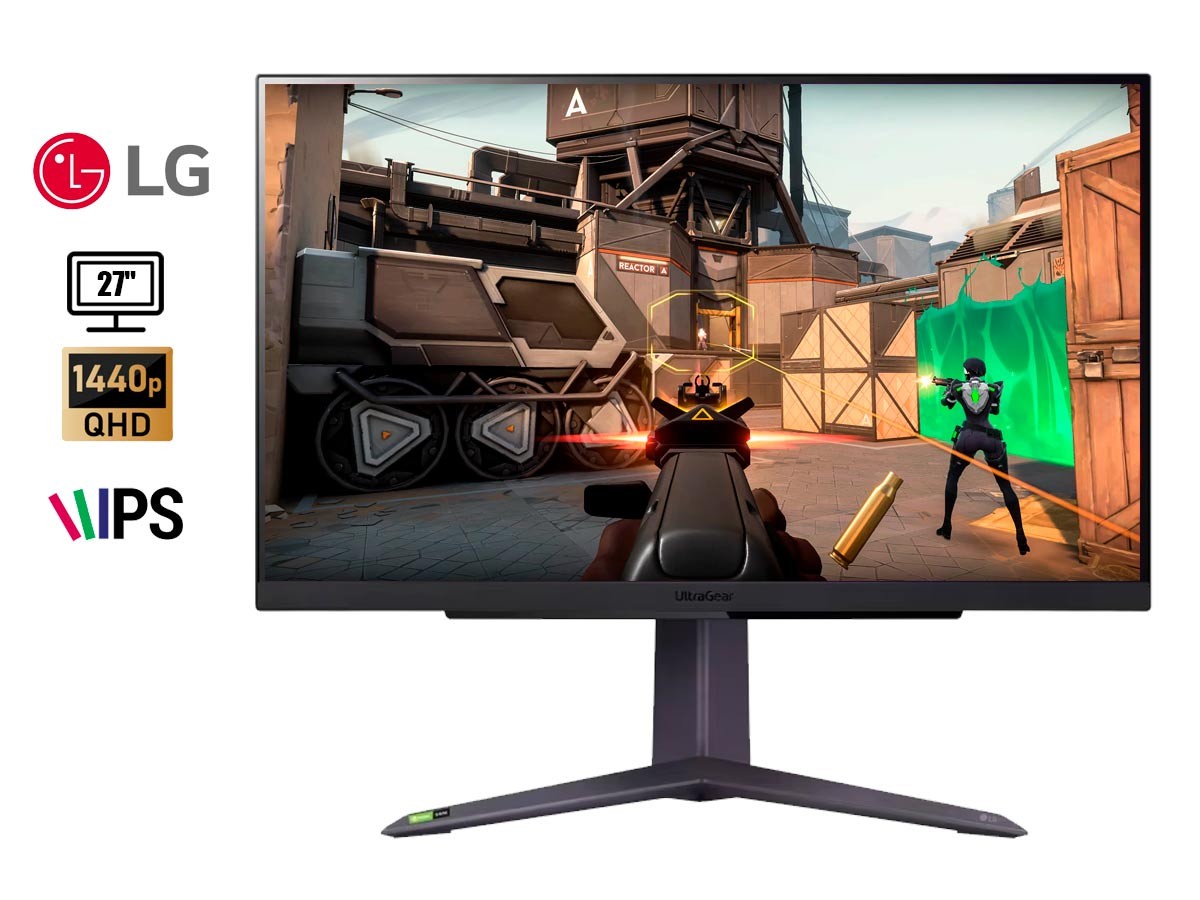 MONITOR LG 27 PULGADAS, LED IPS, 27GR75Q-B, IPS,QHD RESOLUCION 2560 X  1440), G-SYNC, HDR10, PUERTO HDMI, FRECUENCIA 165HZ, 1MS, 2K (27GR75Q-B)