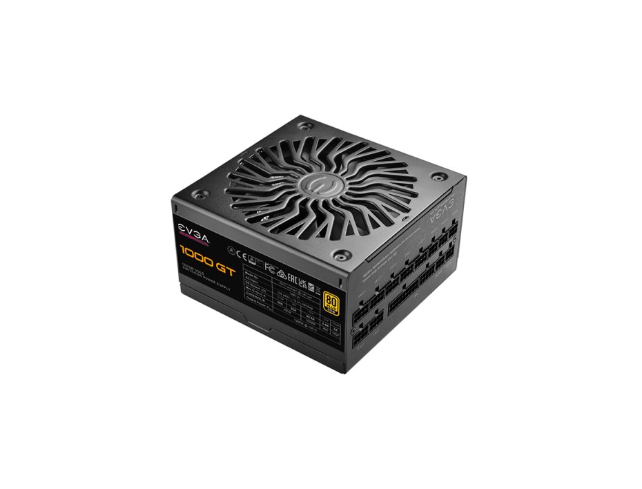 FUENTE EVGA 1000W (220-GT-1000-X1) SUPERNOVA 1000GT ATX 80 GOLD MODULAR NEGRO