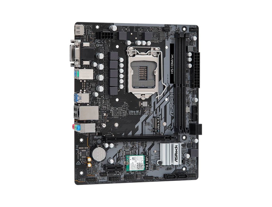 PLACA MADRE ASROCK H510M AC, PARA PROCESADORES INTEL LGA 1200, 2 RANURAS DE MEMORIA DDR4 HASTA 64GB, 10MA Y 11VA GENERACION (90-MXBFU0-A0UAYZ)