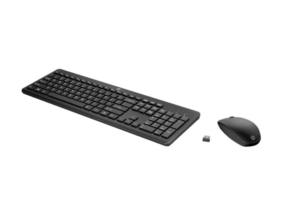 COMBO 2 EN UNO HP 235 INALAMBRICO, TECLADO SILENCIOSO, MOUSE 3 BOTONES ÓPTICO CON SCROLL, COLOR NEGRO (1Y4D0AA#ABM)