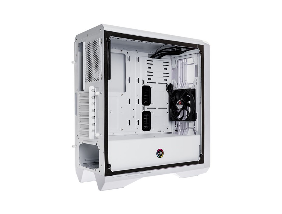 CASE BITFENIX ENSO MESH BLK SIN FUENTE, CON PANEL LATERAL DE VIDRIO TEMPLADO, 1 VENTILADOR,  ILUMINACION FRONTAL LED RGB, BLANCO(BFC-ESM-150-WWWGK-4A)