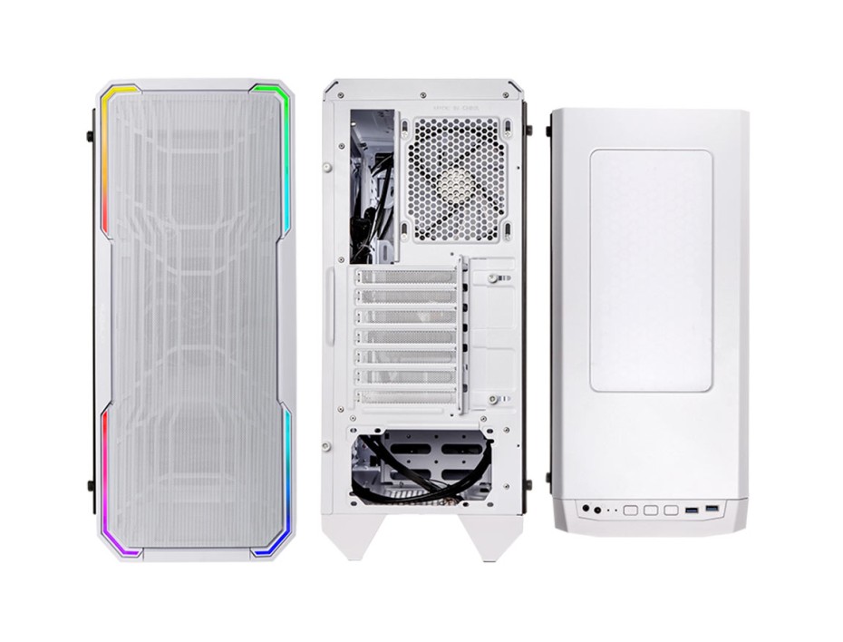 CASE BITFENIX ENSO MESH BLK SIN FUENTE, CON PANEL LATERAL DE VIDRIO TEMPLADO, 1 VENTILADOR,  ILUMINACION FRONTAL LED RGB, BLANCO(BFC-ESM-150-WWWGK-4A)