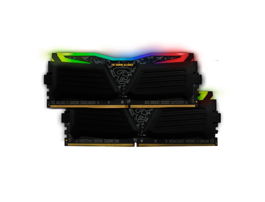 MEMORIA RAM GEIL DDR4 16GB (8GBX2), FRECUENCIA 3200 MHZ, SUPER LUCE TUF NEGRO ILUMINACION RGB, PARA COMPUTADORA DE ESCRITORIO (GLTS416GB3200C16BDC)