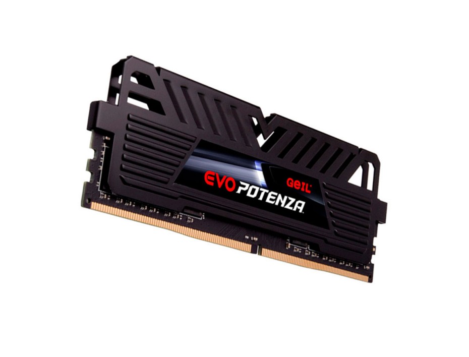 MEMORIA RAM GEIL DDR4 16GB, FRECUENCIA 3200 MHZ,  EVO POTENZA NEGRO, PARA PC DE ESCRITORIO ( GAPB416GB3200C16BSC )