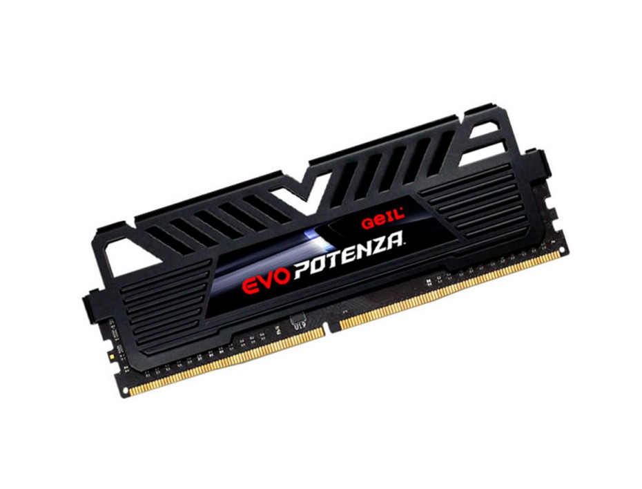 MEMORIA RAM GEIL DDR4 16GB, FRECUENCIA 3200 MHZ,  EVO POTENZA NEGRO, PARA PC DE ESCRITORIO ( GAPB416GB3200C16BSC )