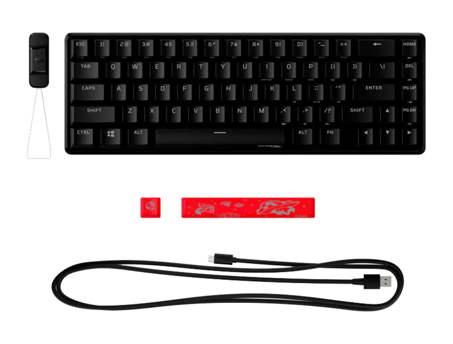 TECLADO HYPERX ALLOY ORIGINS 65 ( HKBO1T-RD-US/N ) GAMING | MECANICO | SWITCH RED | INGLES