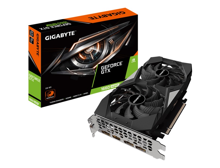TARJ. VIDEO GIGABYTE GEFORCE GTX 1660 SUPER 6GB GDDR6 WINDFORCE ( GV-N166SD6-6GD ) 192 BIT
