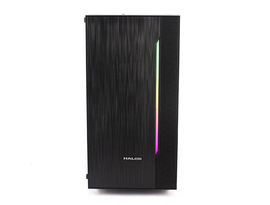 CASE HALION RAIDER ( BL CQ02 ) S/ FUENTE | NEGRO | 1 PANEL VIDRIO | LED- RGB