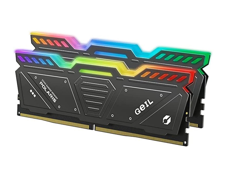 MEM. RAM GEIL POLARIS DDR5 32GB(2X16)/4800 ( GOSG532GB4800C40DC ) NEGRO | LED- RGB