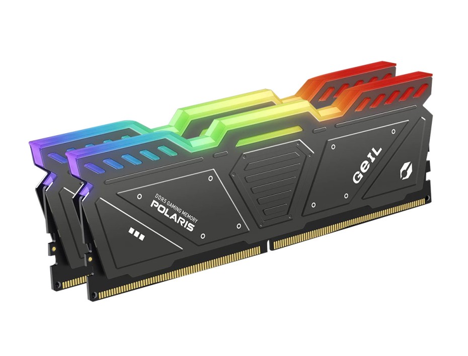 MEM. RAM GEIL POLARIS DDR5 32GB(2X16)/4800 ( GOSG532GB4800C40DC ) NEGRO | LED- RGB