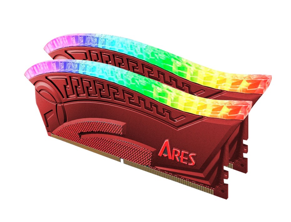 MEMORIA RAM DATO DDR4 16GB (8GBX2), FRECUENCIA 3600 MHZ, ARES  ARMOR GAMING RED, PARA PC DE ESCRITORIO (AMRGB8GX216G36R)