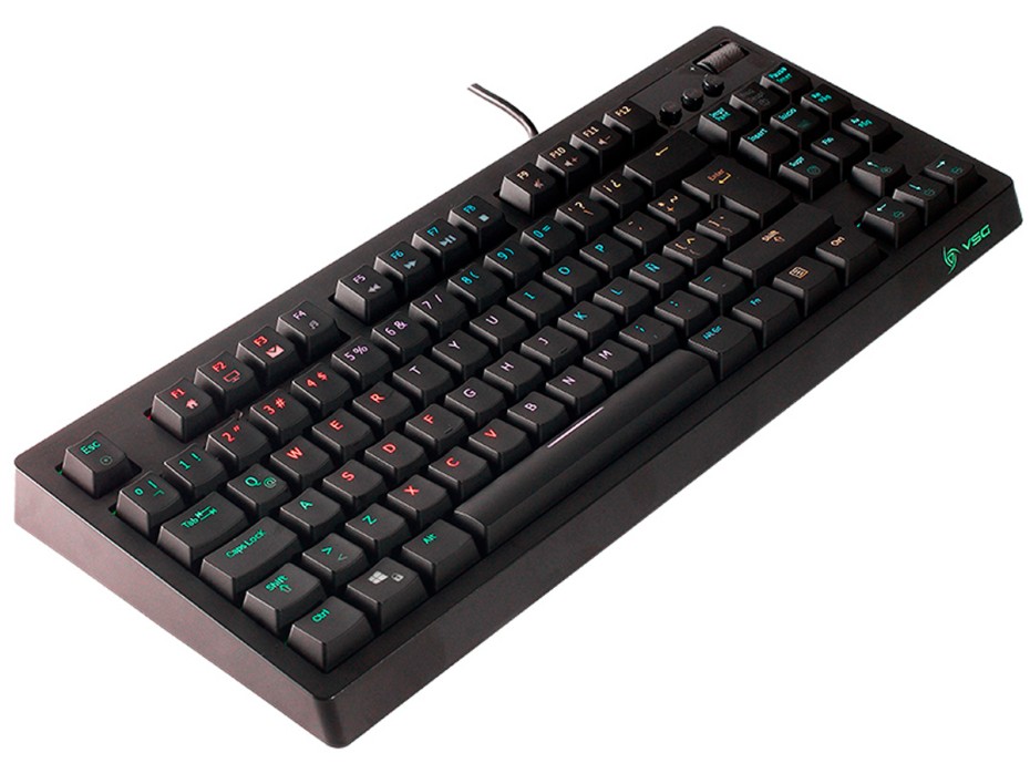 TECLADO VSG GAMING - QUASAR NEGRO | 80% MECANICO | SWITCH RED | LED-RGB (VG-K387-BLK-RED)
