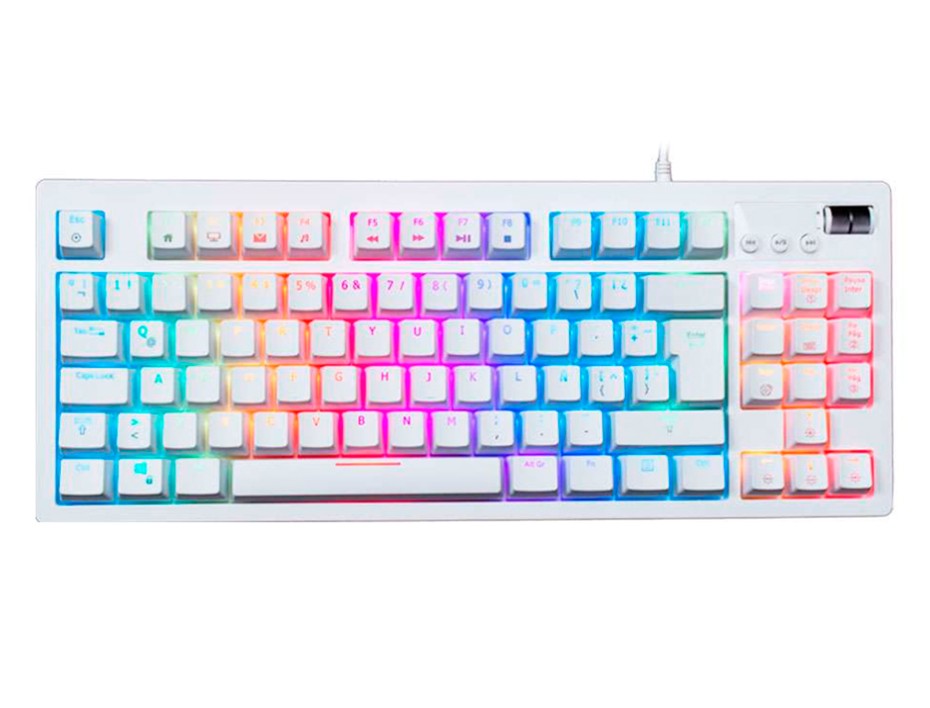 TECLADO VSG GAMING - QUASAR BLANCO | 80% MECANICO | SWITCH RED | LED-RGB (VG-K387-WHT-RED)