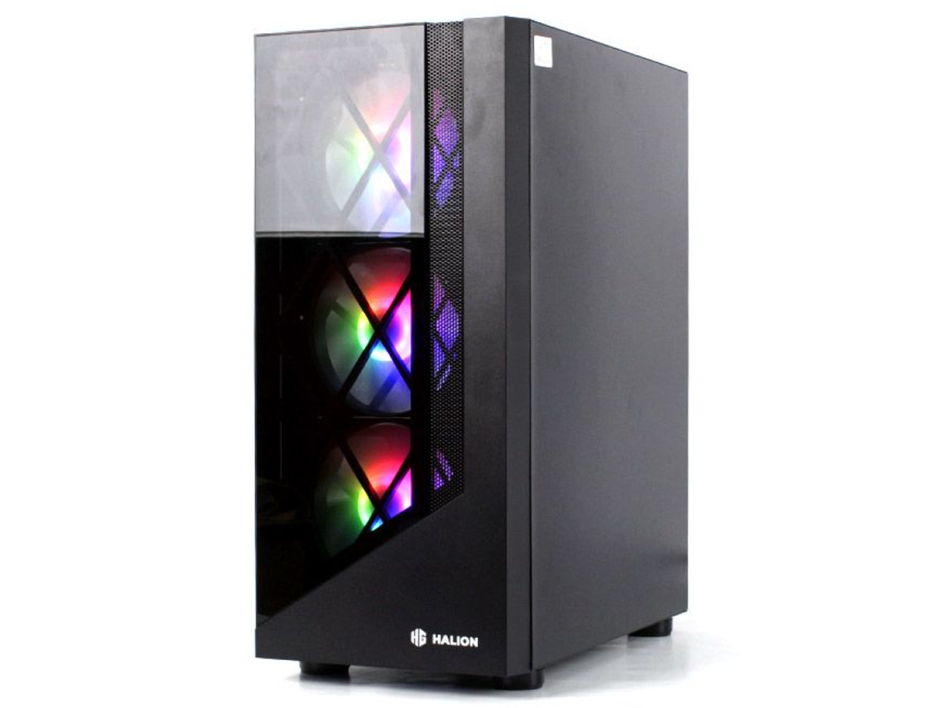 CASE HALION DRAGON 450W 1 PANEL VIDRIO 4 FAN RGB (HA-GRAGON-CR15)