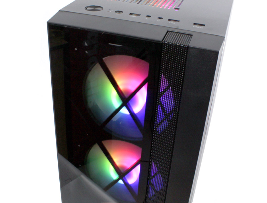CASE HALION DRAGON 450W 1 PANEL VIDRIO 4 FAN RGB (HA-GRAGON-CR15)