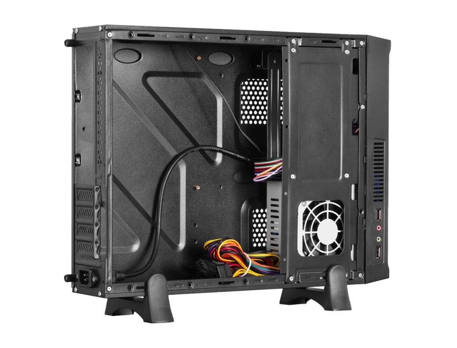 CASE MINI CYBERTEL CYB FUENTE 230W, 1 COOLER 8CM, CON BASE PLÁSTICA, 2 PUERTOS USB, SALIDA DE AUDIO, COLOR NEGRO (C1005)