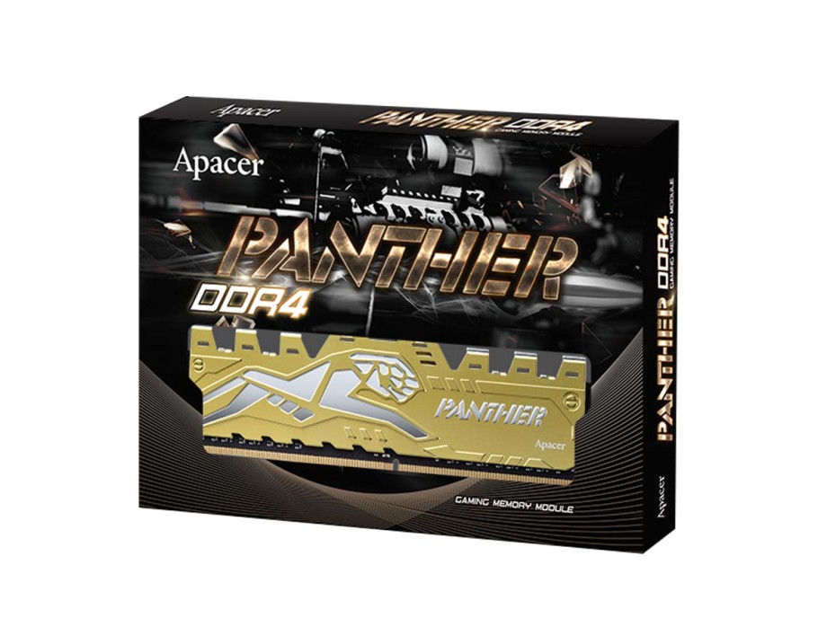 MEMORIA RAM APACER DDR4 16GB (8GBX2), FRECUENCIA 3200 MHZ, PANTHER RAGE-CAJA DORADO RGB, PARA PC DE ESCRITORIO (AH4U16G32C28Y7MAA-2)