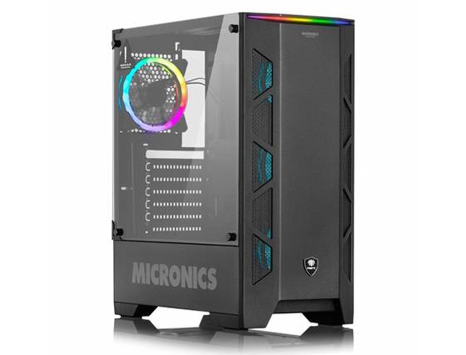 CASE MICRONICS FANATIC RACING NEGRO 1 PANEL VIDRIO FAN RGB LED TOP FRONTAL 45CM-20.5CM-40.5CM (FNT C8010)