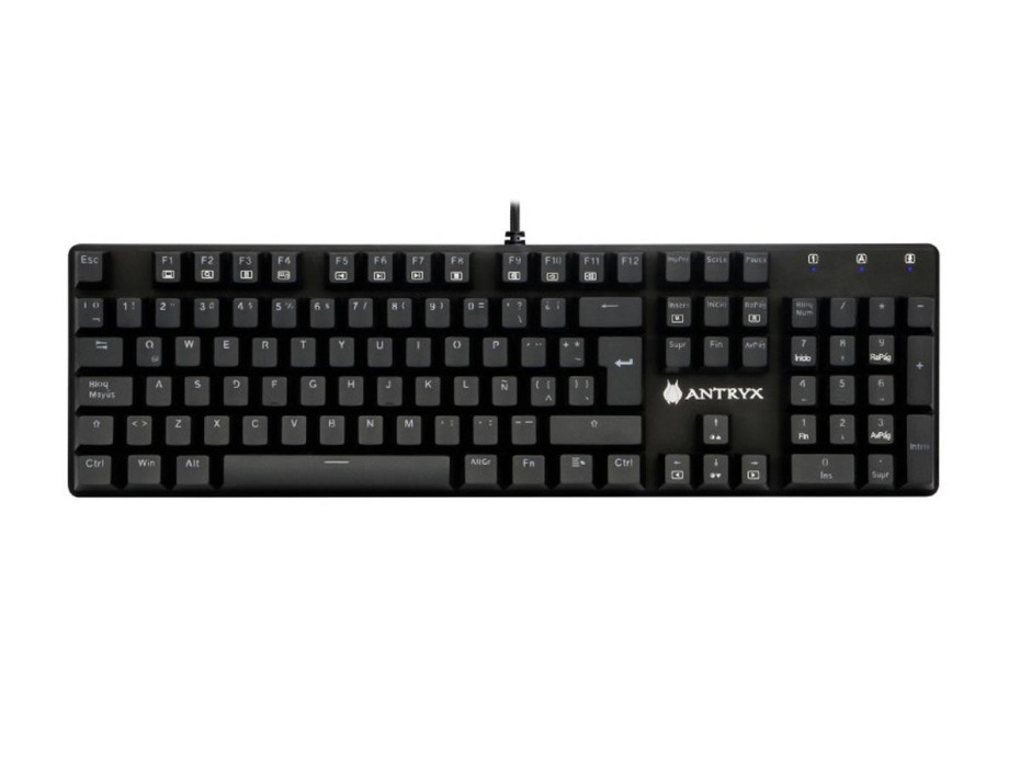 TECLADO ANTRYX GAMER MECANICO CHROME STORM MK 750, CON ILUMINACION RGB LED, SWITCH AZUL (AMK-CS750KBL-SP)