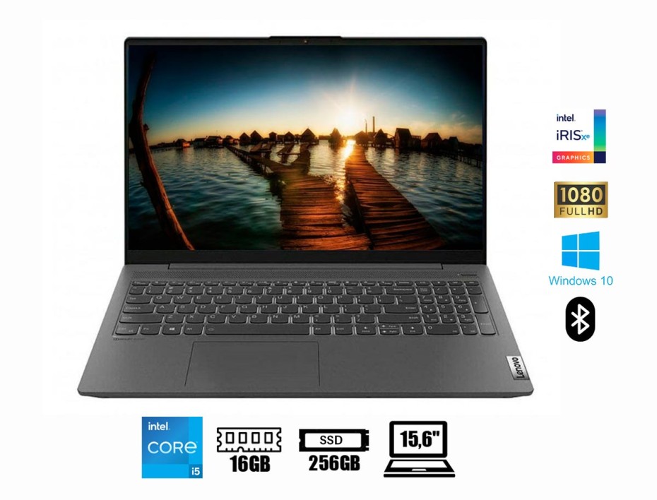 LAPTOP LENOVO CORE I5 1135G7 IP 5 15ITL05, PANTALLA 15.6 PULGADAS FHD, RAM 16GB, DISCO SOLIDO SSD 256GB, WINDOWS 10 (82FG00J8LM)