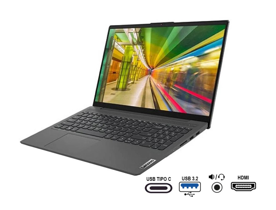 LAPTOP LENOVO CORE I5 1135G7 IP 5 15ITL05, PANTALLA 15.6 PULGADAS FHD, RAM 16GB, DISCO SOLIDO SSD 256GB, WINDOWS 10 (82FG00J8LM)