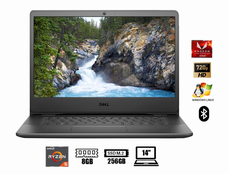 LAPTOP DELL RYZEN 5 VOSTRO 3405, PANTALLA 14 PULGADAS HD, RAM 8GB, DISCO SOLIDO SSD 256GB, VIDEO RADEON VEGA 8 GRAPHICS, WINDOWS  LINUX (YG53W)