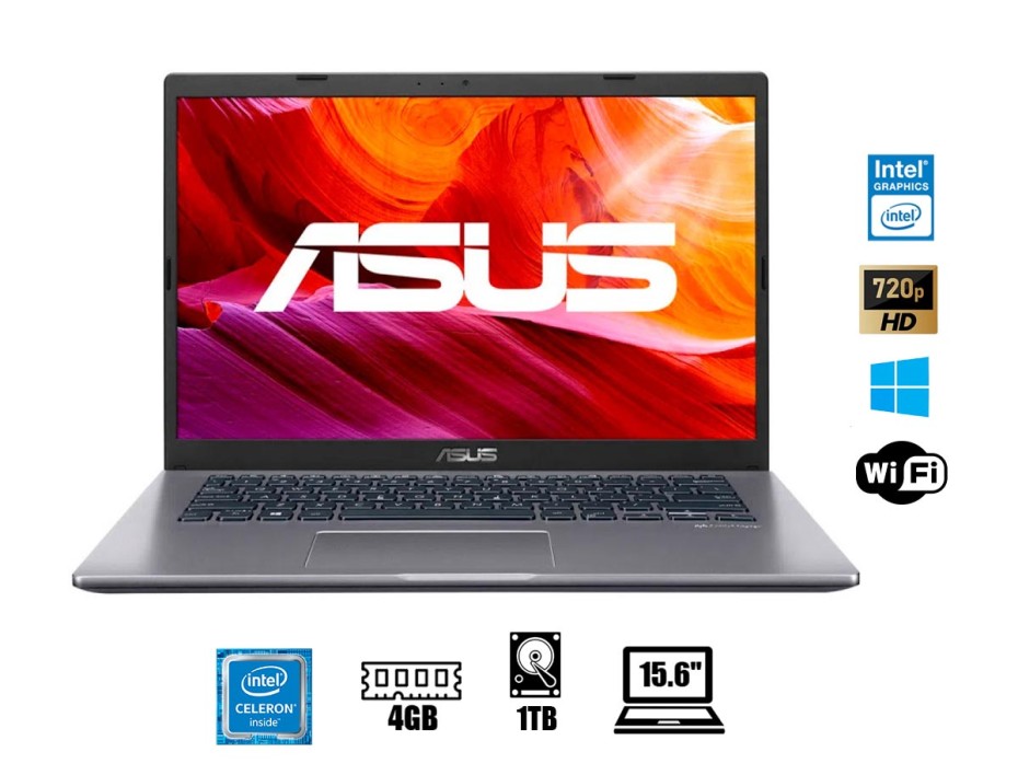 LAPTOP ASUS CELERON N4020 X509MA-EJ273, PANTALLA 15.6 PULGADAS HD, RAM 4GB, DISCO DURO 1TB, WINDOWS FREE (90NB0Q32-M10830)