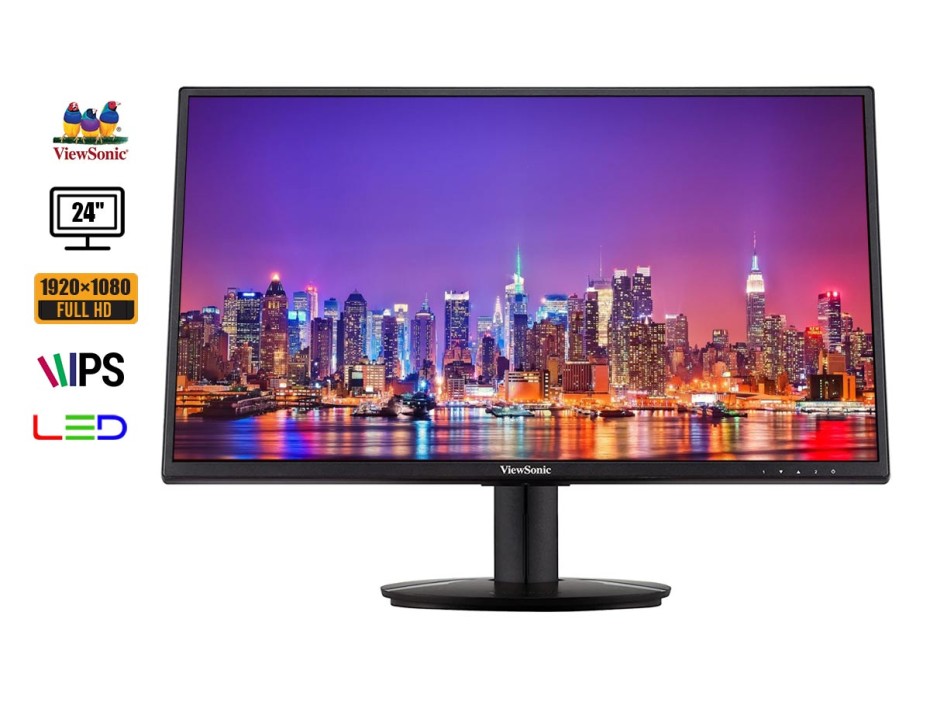 MONITOR VIEWSONIC 24 PULGADAS VA2418-SH, LED IPS HD, RESOLUCION 1920 X 1080, PUERTO 1 VGA 1 HDMI, FRECUENCIA 75HZ, 5MS (VA2418-SH)