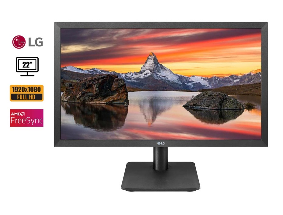 MONITOR LG 22 PULGADAS, LED 22MP410,  FHD RESOLUCION 1920 X 1080, PUERTO 1 VGA 1 HDMI, FRECUENCIA 75HZ, 5MS(22MP410-B)