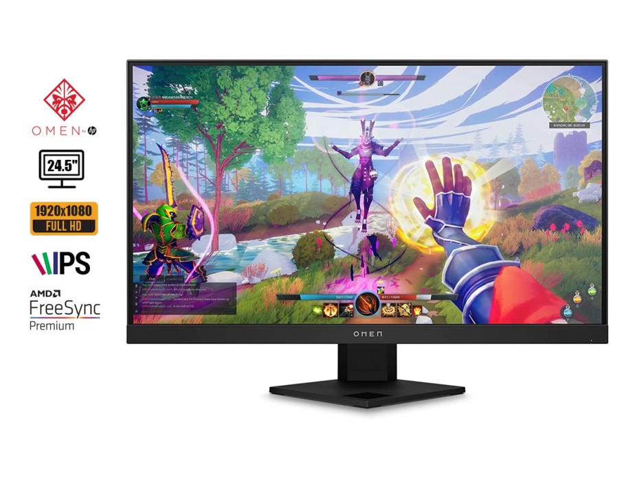 MONITOR HP 24.5 PULGADAS, GAMER, OMEN 25I IPS FHD, RESOLUCION 1920 X 1080, PUERTO 1 HDMI 1 DISPLAYPORT, FRECUENCIA 165HZ, 1MS (22J05AA#ABA)