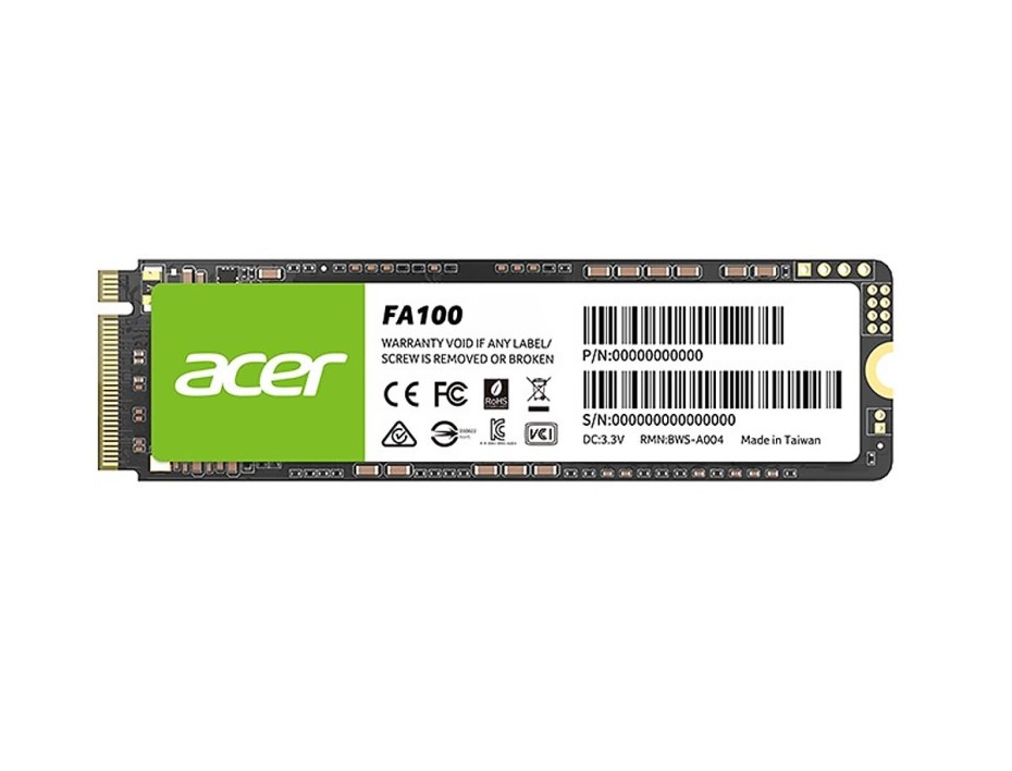 DISCO SOLIDO SSD M.2 PCIE ACER 128GB 2280 FA100 GEN3X4, UNIDAD INTERNA DE ESTADO SOLIDO, PARA PC, LAPTOP, LECTURA 950MB/S (BL.9BWWA.117)