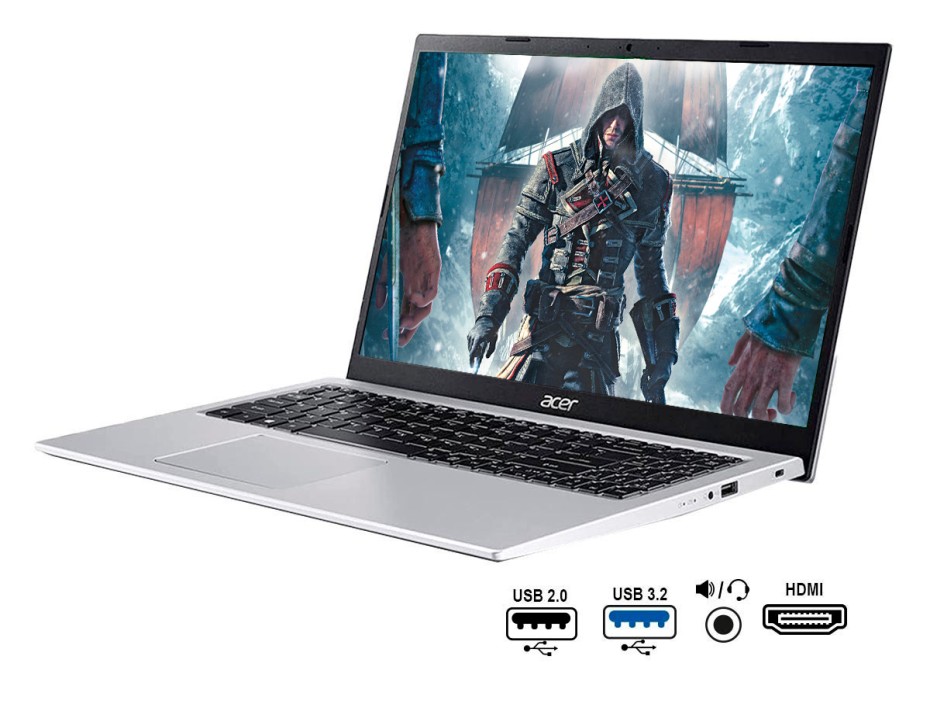 LAPTOP ACER CORE I3 ASPIRE A515-56-36UT, PANTALLA 15.6 PULGADAS FHD, RAM 4GB, DISCO SOLIDO SSD 128GB, WINDOWS 10 INGLES (NX.AASAA.001)