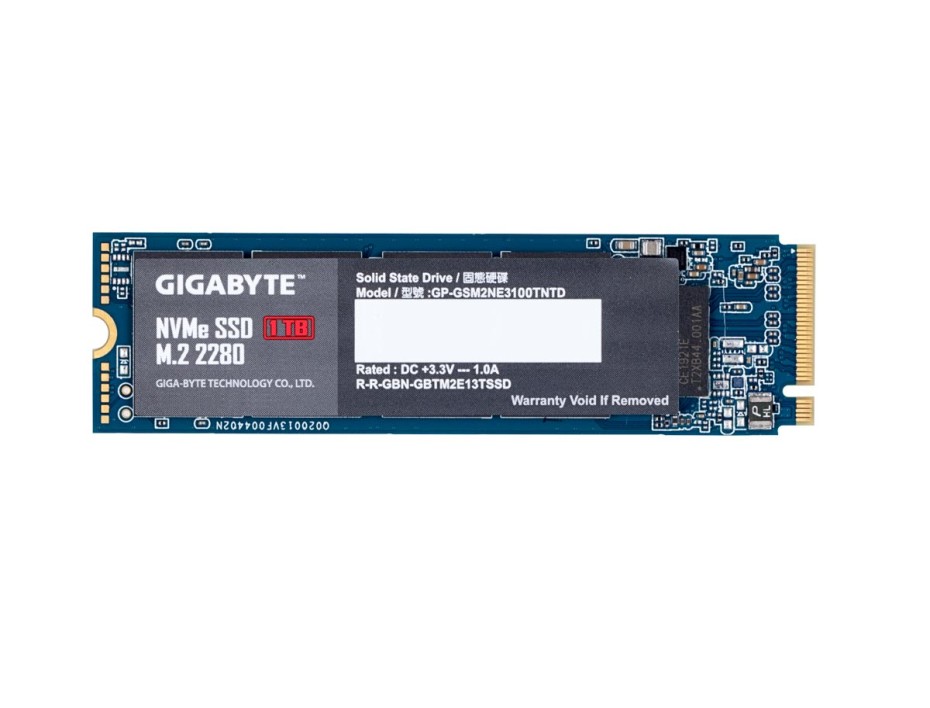 DISCO SOLIDO SSD M.2 PCIE GIGABYTE 1TB G10, 2280, GEN3X4, NVIME, UNIDAD INTERNA DE ESTADO SOLIDO, PARA PC, LAPTOP, LECTURA 2500MB/S (GP-GSM2NE325E1TB)