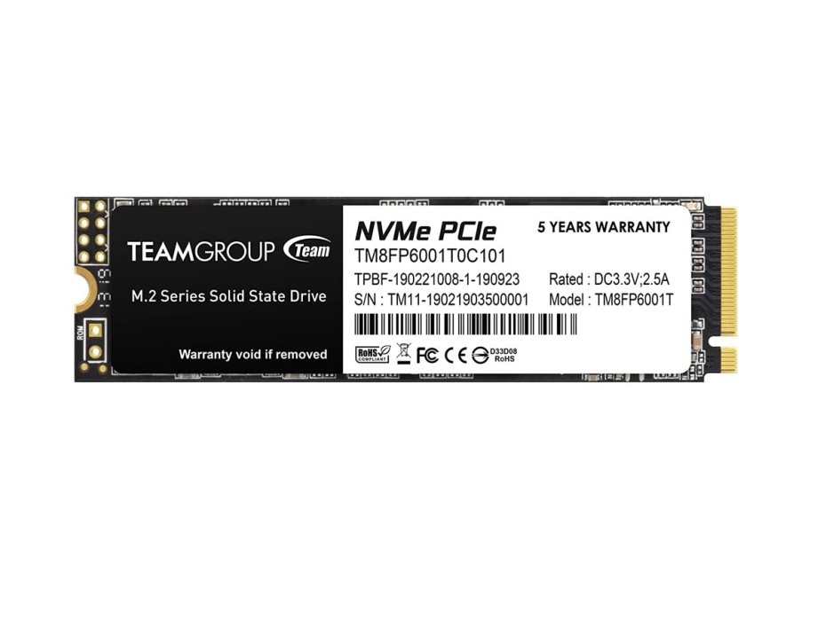 DISCO SOLIDO SSD M.2 TEAMGROUP 1TB MP33, GEN3X4, NVME, UNIDAD INTERNA DE ESTADO SOLIDO, PARA PC, LAPTOP, LECTURA 1800MB/S (TM8FP6001T0C101)