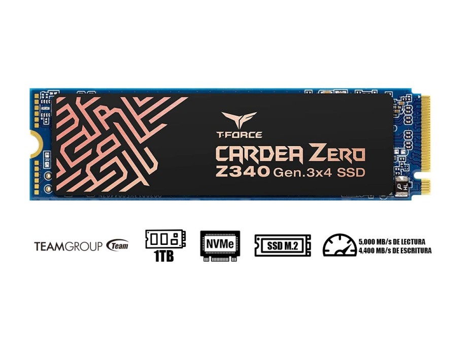 DISCO SOLIDO SSD M.2 PCIE TEAMGROUP 1TB T-FORCE, 2280, GEN4, NVME, UNIDAD INTERNA DE ESTADO SOLIDO, PARA PC, LAPTOP, LECTURA 5000MB/S(TM8FP7001T0C311)