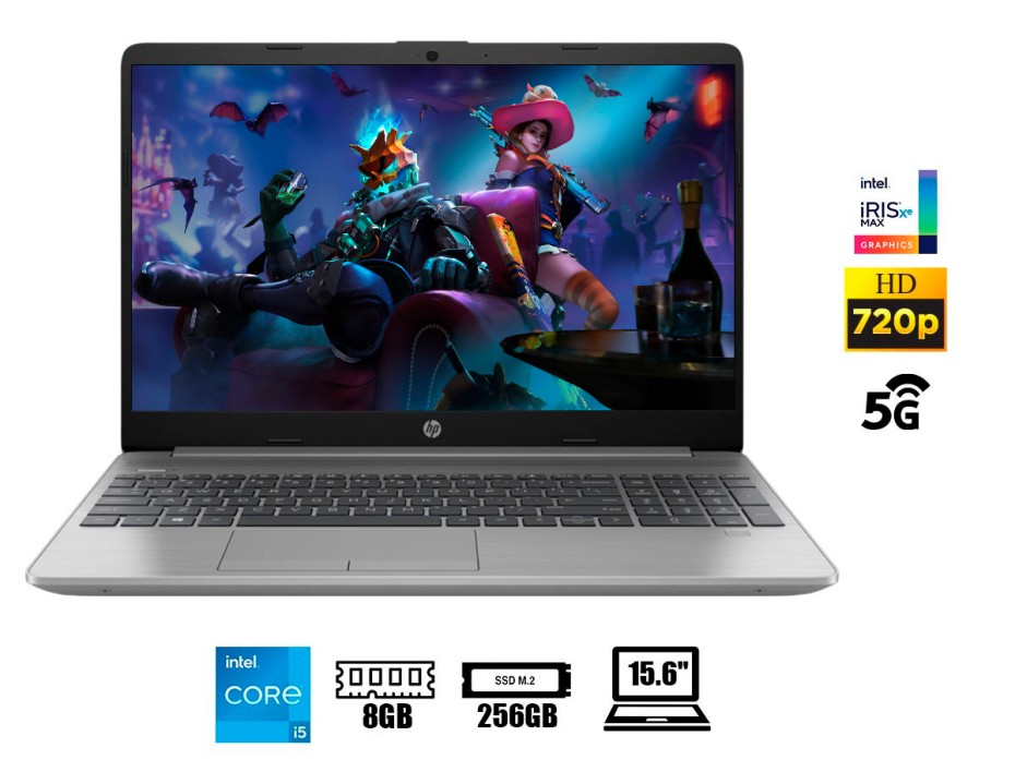 LAPTOP HP CORE I5 1135G4 250 G8, PANTALLA 15 PULGADAS HD, RAM 8GB, SSD 256GB, WINDOWS FREE (64X74LT)