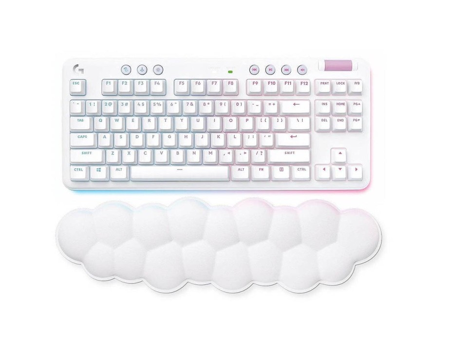 TECLADO LOGITECH INALAMBRICO, GAMING MECANICO G715 AURORA COLECTION, CON ILUMINACION LED RGB, CONEXION USB, COLOR BLANCO (920-009322)