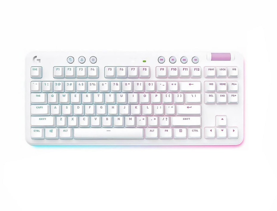 TECLADO LOGITECH INALAMBRICO, GAMING MECANICO G715 AURORA COLECTION, CON ILUMINACION LED RGB, CONEXION USB, COLOR BLANCO (920-009322)