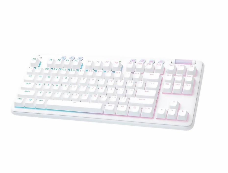 TECLADO LOGITECH INALAMBRICO, GAMING MECANICO G715 AURORA COLECTION, CON ILUMINACION LED RGB, CONEXION USB, COLOR BLANCO (920-009322)