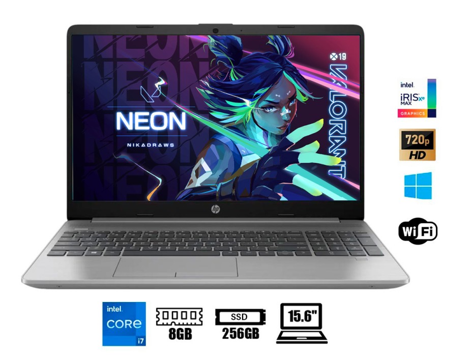 LAPTOP HP CORE I7 1165G7 250 G8, PANTALLA 15.6 PULGADAS HD, RAM 8GB, DISCO SOLIDO SSD 256GB, WINDOWS FREE (64X76LT#ABM)