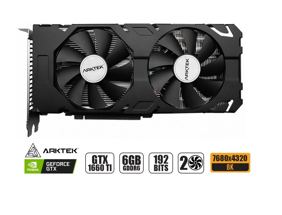 Tarjeta De Video Arktek Geforce Gtx 1660 Ti Matrix 6gb Gddr6 (akn1660tid6s6gh1) Nvidia 192 Bits, 2 Ventiladores