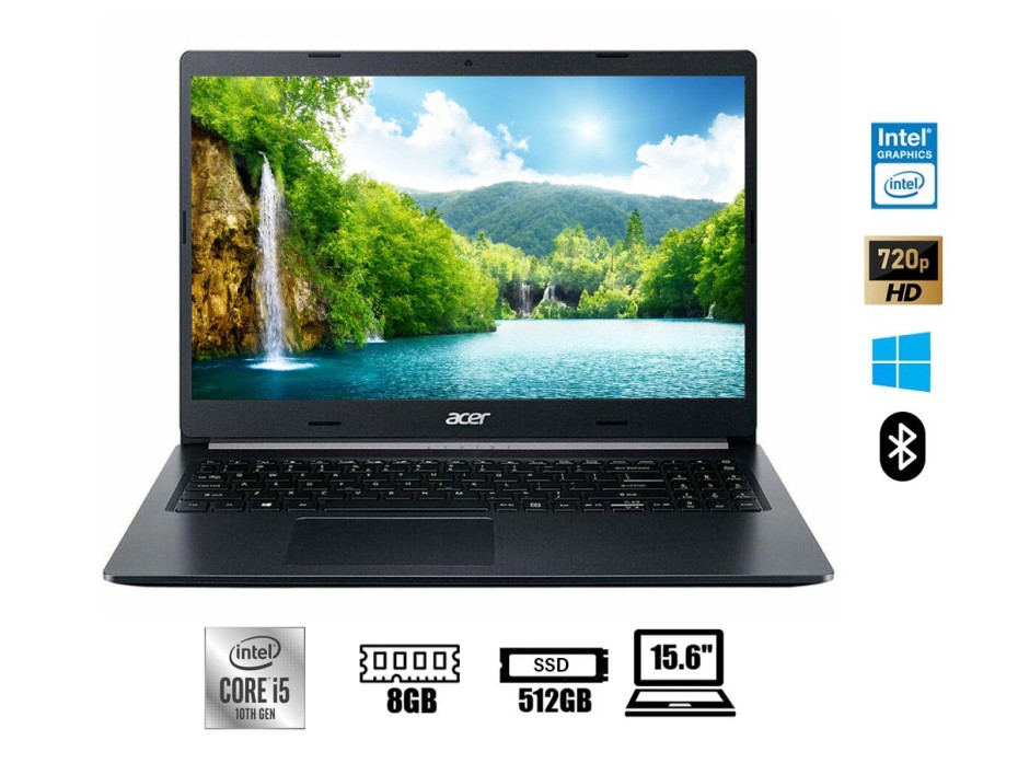 LAPTOP ACER CORE I5 ASPIRE 1035G1 A515-55-588C, PANTALLA 15.6 PULGADAS HD, RAM 8GB, DISCO SOLIDO SSD 512GB, WINDOWS FREE (NX.HSHAA.003)