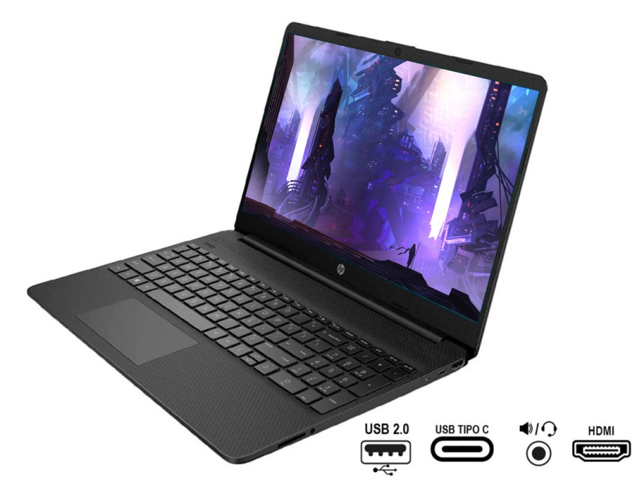 LAPTOP HP CORE I7 1255U DY5011LA, PANTALLA 15.6 PULGADAS HD, RAM 8GB, DISCO SOLIDO SSD 512GB, WINDOWS FREE DOS (6H9F3LA#ABM)