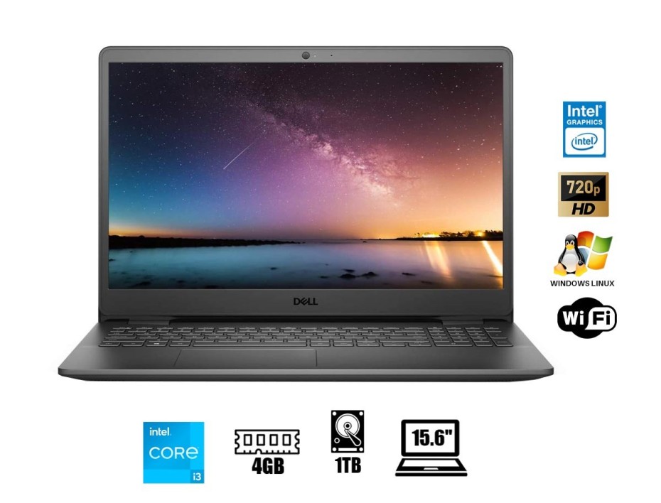 LAPTOP DELL CORE I3 1115G4  INSPIRON 15 350, PANTALLA 15.6 PULGADAS HD, RAM 4GB, DISCO DURO 1TB, WINDOS LINUX-SP (8CN8T)