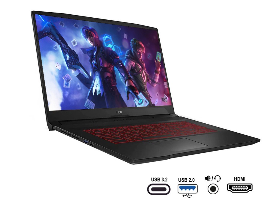 LAPTOP MSI CORE I7 12700H GAMER KATANA GF66, PANTALLA 15.6 FHD IPS 240HZ, RAM 8GB, DISCO SSD M.2 512GB, VIDEO RTX 3060 6GB, WIN FREE(9S7-158332-1216)