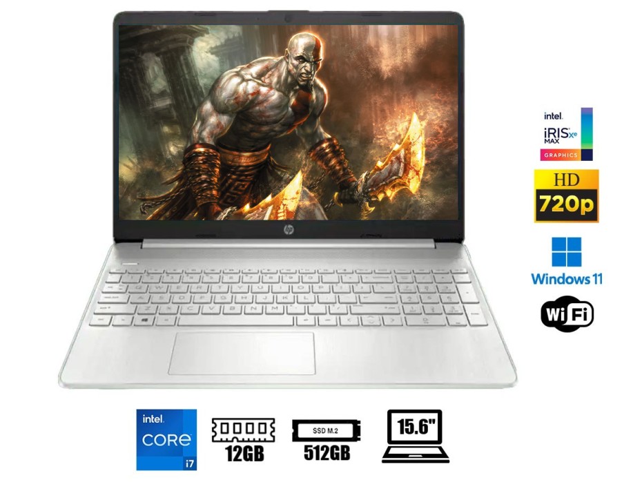 LAPTOP HP CORE I7 1255U DY5010LA, PANTALLA 15.6 PULGADAS HD, RAM 12GB, DISCO SOLIDO SSD 512GB, WINDOWS 11 (6H9F2LA)