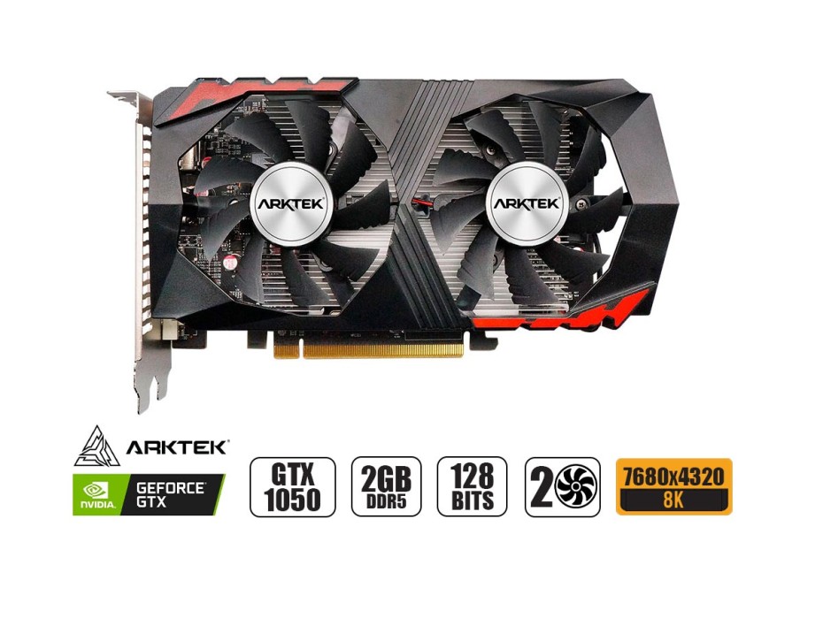 TARJETA DE VIDEO ARKTEK GTX 1050 2GB DDR5 NVIDIA FUSION 128 BITS (AKN1050D5S2GH1)